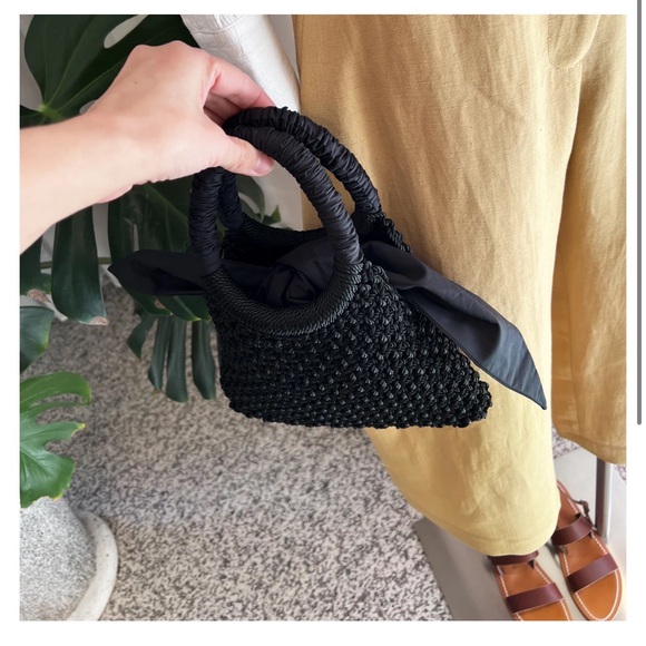 NWT Merlette Maris Crochet Macrame White Handle Mini Bag Purse - Picture 13 of 13